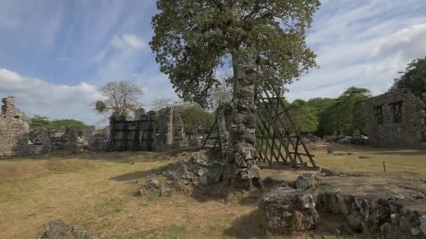 巴拿马城历史上的废墟 — 图库视频影像