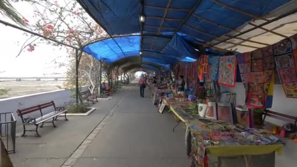 Pasar Jalanan Dengan Souvenir — Stok Video