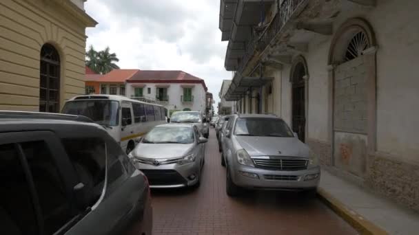 Straße Der Altstadt Von Panama Stadt — Stockvideo