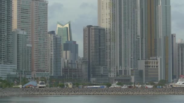 Panama City Met Torens Gebouwen — Stockvideo
