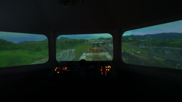 Lodní Simulátor Panamském Muzeu — Stock video