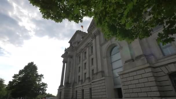 Vista Lateral Edifício Reichstag Berlim — Vídeo de Stock