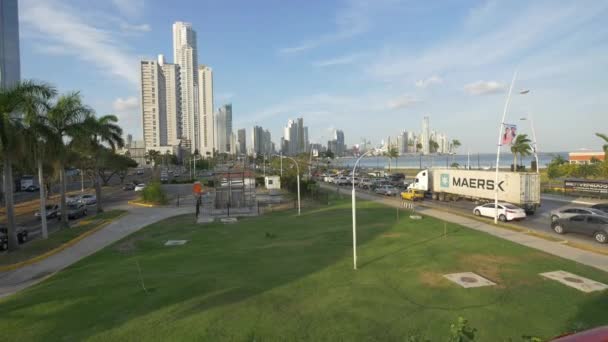 Panama Şehrinden Sağa Dön — Stok video