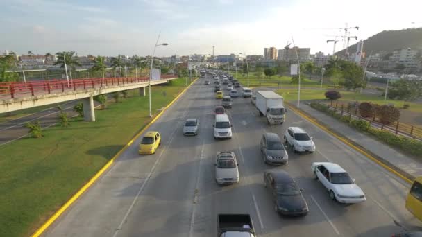 Tráfego Cinta Costera Cidade Panamá — Vídeo de Stock