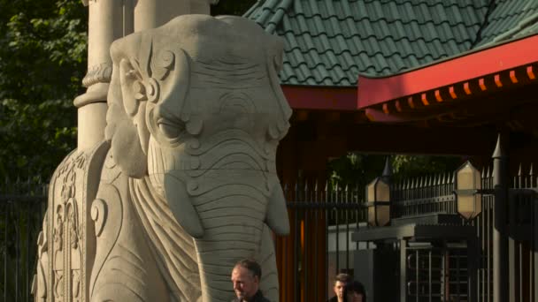 Primer Plano Una Estatua Elefante — Vídeos de Stock
