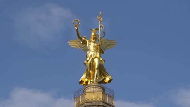 Den Gyllene Lizzy Statyn Berlin — Stockvideo