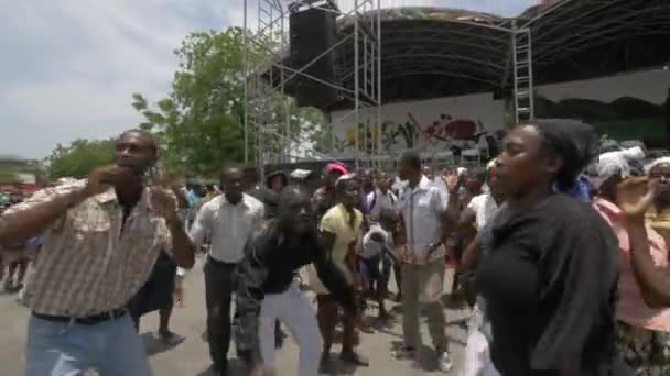 Haitililer Port Prince Dans Ediyor — Stok video