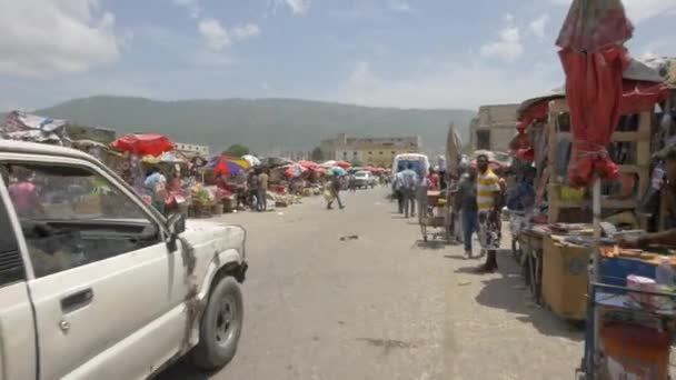 Straßenmarkt Haiti — Stockvideo