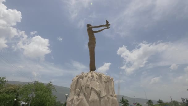 Statua Del Marrone Ignoto Haiti — Video Stock