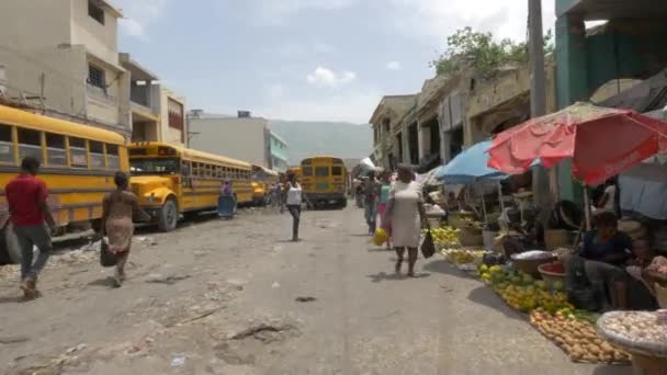 Αγορά Στο Δρόμο Στην Αϊτή — Αρχείο Βίντεο