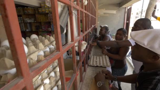 Haïtiaanse Mensen Een Winkel Haïti — Stockvideo