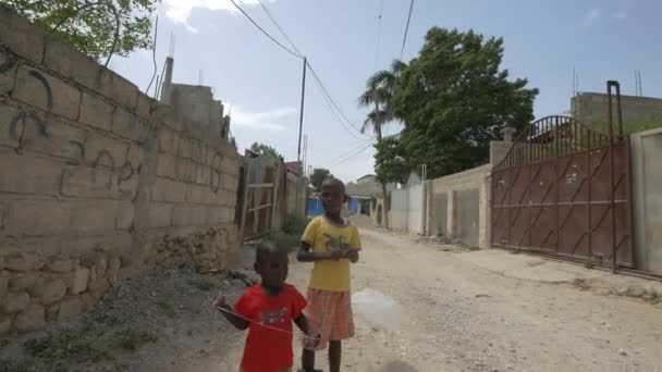 Bambini Haitiani Strada — Video Stock