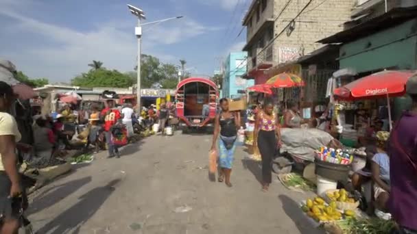 Markt Auf Der Straße Haiti — Stockvideo