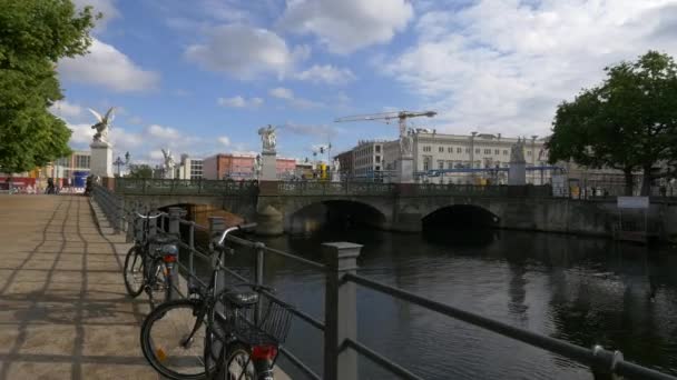 Palace Bridge Spree River Berlin — Stock Video
