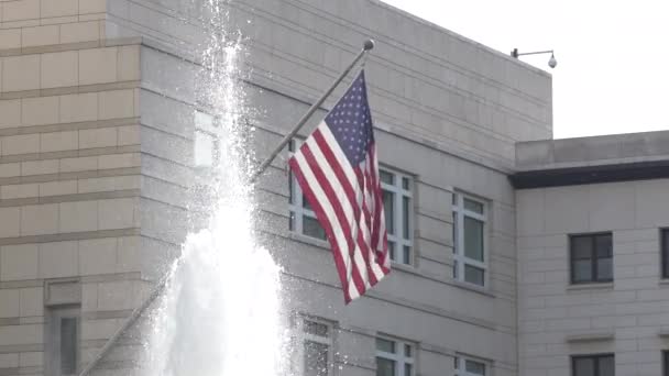 Flag Water Fountain — Video Stock