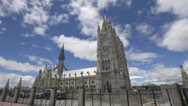 Quito Ekvador Daki Ulusal Yeminin Bazilikası — Stok video