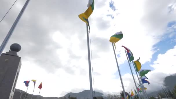 Drapeaux Agitant Equateur — Video