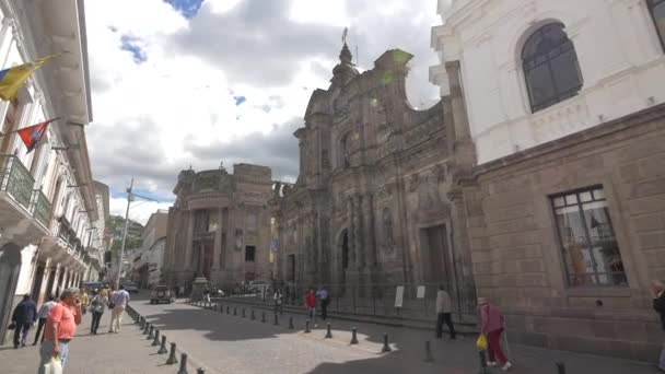Buildings Garcia Moreno Street Quito — Stockvideo