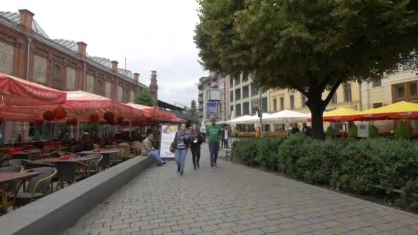 Persone Sulla Neue Promenade Berlino — Video Stock