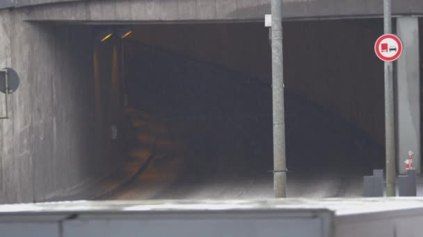 Tunnel Entrance Rainy Day — Stockvideo