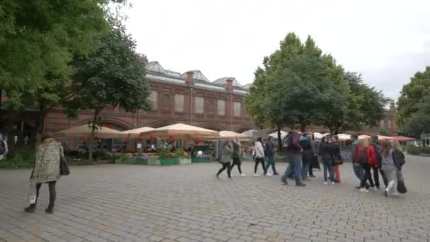 Een Buitenrestaurant Buurt Van Hackescher Markt Berlijn — Stockvideo