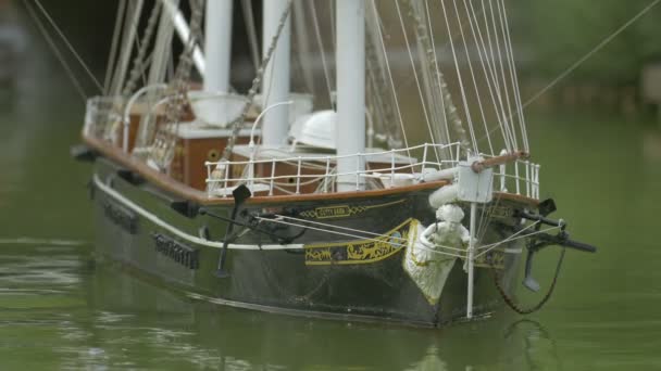 Close Sailing Ship Detail — Stock Video