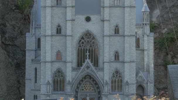 Incline Uma Fachada Catedral Miniatura — Vídeo de Stock