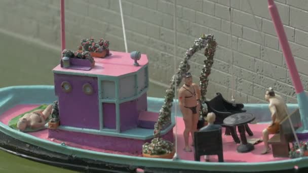 Gros Plan Bateau Miniature Rose — Video