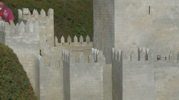 Primo Piano Muro Castello Miniatura — Video Stock