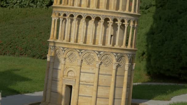 Una Torre Pisa Miniatura Bruselas — Vídeo de stock