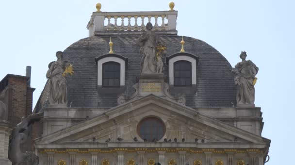 建筑物屋顶上的雕像 — 图库视频影像