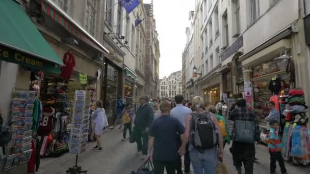 Uma Movimentada Rua Comercial Centro Cidade — Vídeo de Stock