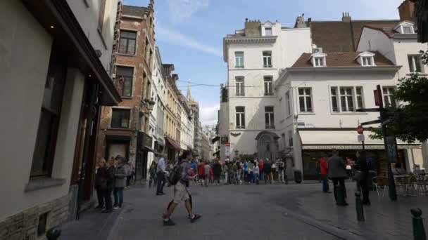 People Gathered Street Corner — Stock Video