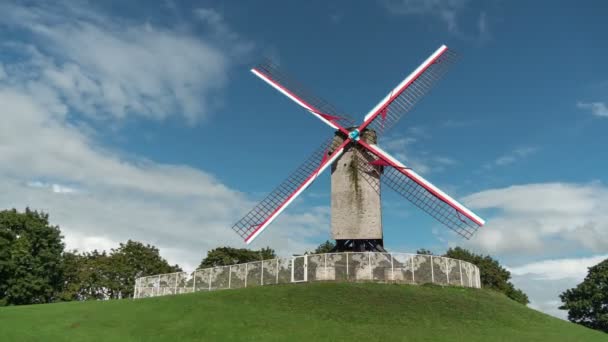 Časová Osa Větrného Mlýna Sint Janshuismolen — Stock video