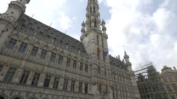 Fachada Del Ayuntamiento Bruselas — Vídeos de Stock