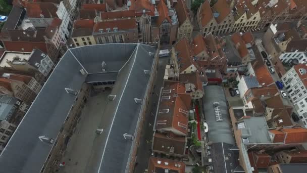 Veduta Aerea Del Cortile Del Campanile Bruges — Video Stock