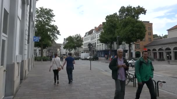 Křižovatka Vlamingstraat Bruges — Stock video