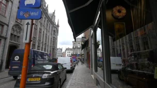 Sidewalk Philipstockstraat Bruges — Video Stock
