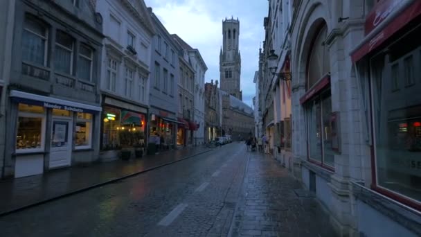 Wollestraat Bruges Ταξιδιωτική Έννοια — Αρχείο Βίντεο