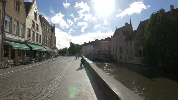 Canal Dijver Visto Rua Rozenhoedkaai — Vídeo de Stock