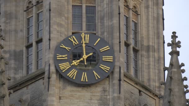 布鲁日钟楼的钟表 — 图库视频影像