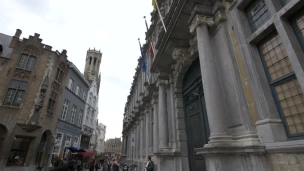 Lage Hoek Van Gebouwen Aan Breidelstraat Straat — Stockvideo