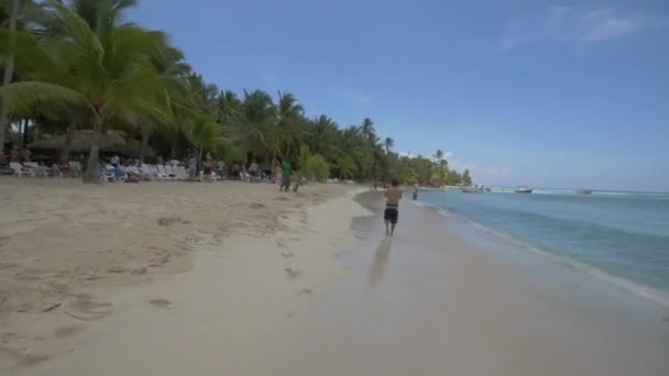 Atlanti Óceán Dominikai Tengerpartról — Stock videók