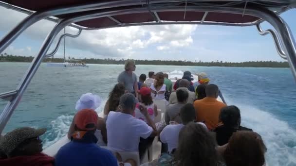Плаваючи Швидкісному Човні Домініканській Республіці — стокове відео
