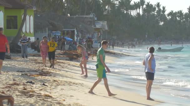 プンタカナの海岸を洗う波 — ストック動画