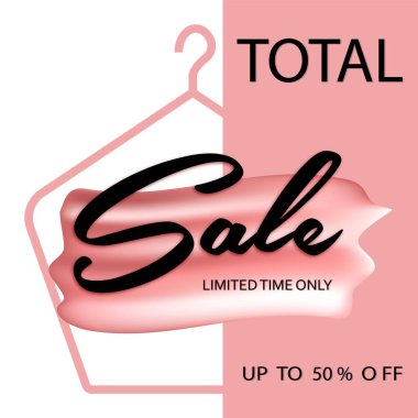 Tam indirimli afiş. Satılık fiyat tabelası. Fırça vektör pankartı. İndirimli metin. Vektör