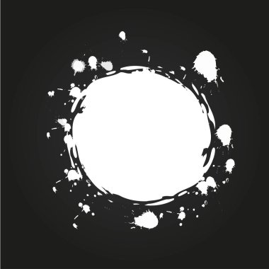 Soyut siyah beyaz mürekkep sıçrama pankartı