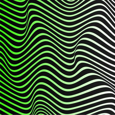 Siyah, beyaz ve yeşil arka plan. Zebra arka planı. Siyah, yeşil ve beyaz desenli. Optik yanılsama