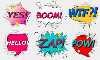 Pop sanat çıkartması. Pop sanat metni. Pop sanatsal duygu.