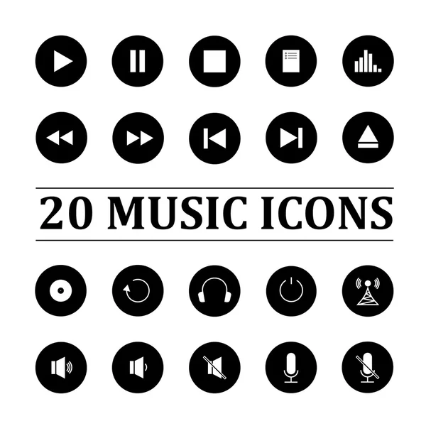 Music icons set — Stock Vector